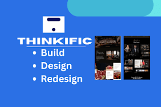 build, design and redesign thinkific website