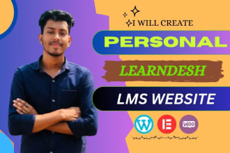 build a modern customize elearning lms website with learndash