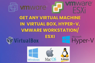 get any virtual machines ready in virtualbox hyperv vmware workstation