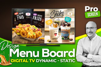 design digital tv menu board screen for restaurant