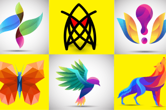 design geometric and custom polygonal logo design geometric line art