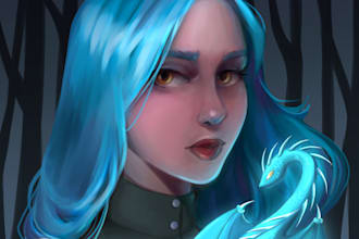 create fantasy, dnd, horror digital art with your character