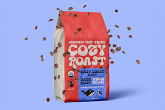 design premium coffee packaging, labels, and branding for your business