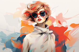 create fashion character logo caricature and friendship portrait