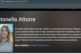 create imdb page for your personal or project or film