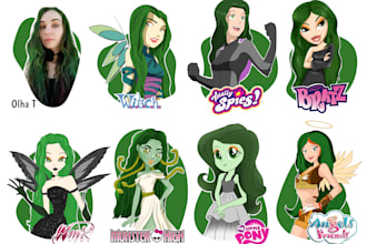 draw your custom bratz, my little pony, or another style portrait