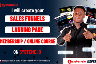 create systemeio sales funnels and landing pages