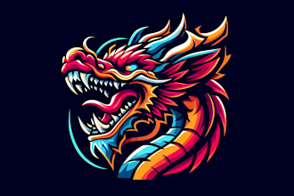 design outstanding dragon head mascot logo with express delivery