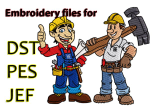 embroidery digitizing, convert to pes, dst, pxf in 1hr