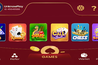 develope chess,bingo tambola,blackjack ,poker all in one app