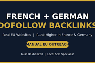 provide french and german dofollow backlinks for your website