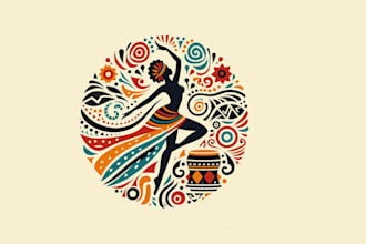 creative african dance mascot logo for your business with satisfaction guarantee