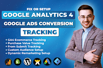 setup ga4 ecommerce tracking, google analytics 4, ads conversion tracking by GTM