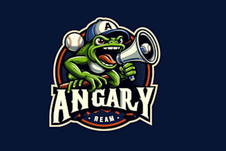 design super angry frog mascot logo with express deliver
