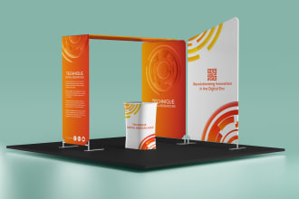 design trade show booth and backdrop for exhibition in 24 hrs