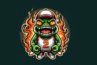 make a high quality  angry frog mascot logo design with unlimited revision