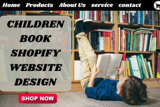 design children book shopify website children learning book store book website