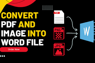 convert PDF to word, scanned to word, image to word and retyping
