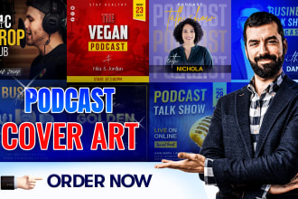 do professional podcast cover art design