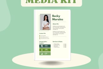 create a media kit for influencer, artist, and  bloggers