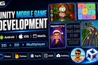 create a unity mobile game for android ios or webgl