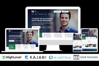 design clickfunnels, gohighlevel and kajabi landing page