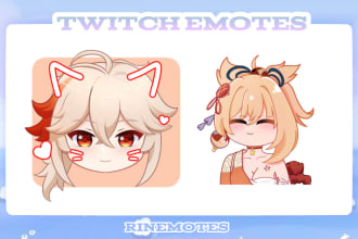 draw a cute chibi style for profile, emotes, and stickers
