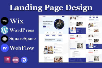 build landing page with wix, wordpress, webflow, squarespace website design