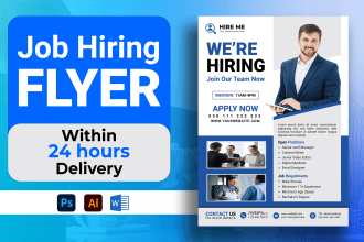 design job hiring flyer for medical handyman cleaning plumbing social media ads
