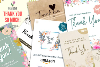 design thank you card, product insert, package insert cards