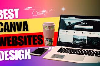 design beautiful website, landing page with canva pro