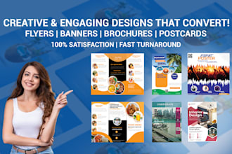 design stunning flyers, banners, brochures and eddm postcard