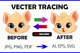 vector tracing, trace, redraw, convert logo to vector