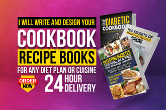 write and design recipes for recipe book, cookbook or ebook