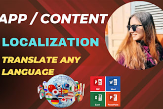 provide app localization translation service any language
