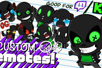 make custom chibi or cartoon emotes and badges in my style