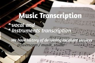 transcribe your vocal or youtube into sheet music