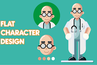 create flat character design cartoon vector illustration