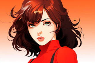 create a custom manga character caricature and friendship portrait