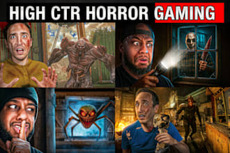 make thumbnail horror gaming for your channel youtube