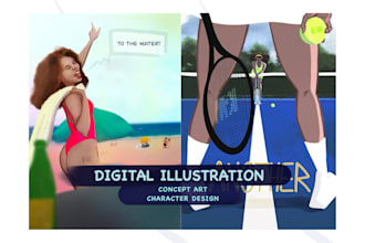create digital character illustration or concept art