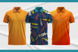 create print pattern golf polo t shirt design with mockup