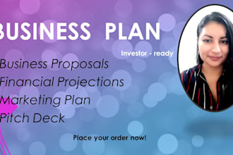 prepare a business plan ready for investors
