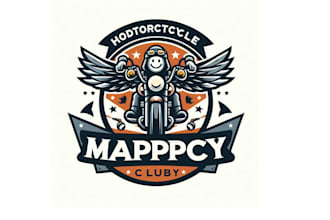 design meaningful happy motorcycle club mascot logo design for your business