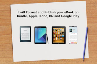 format and publish your ebook on kindle, apple, kobo, and google play books