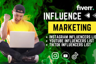 find best instagram, youtube, tiktok influencers list with emails
