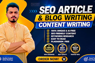 do content writing, unique and ai free articles or blog post for website ranking