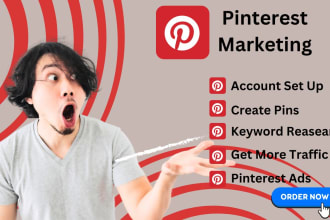 be your pinterest marketing manager, create pins and do SEO
