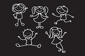 draw unique stickman figures