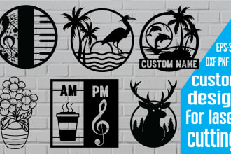design a laser cutting file for metal wall art